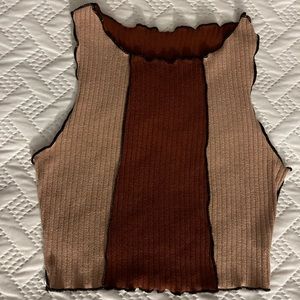 SHEIN, small stitched brown tank